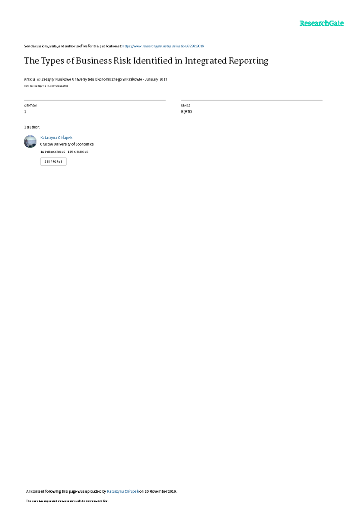 The Types of Business Risk Identified in Integrate-2 - See discussions ...