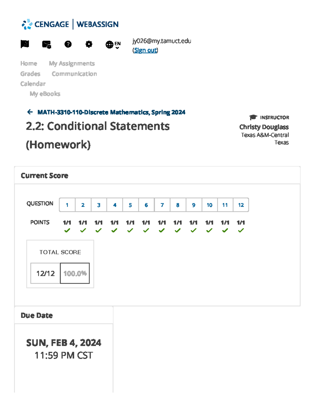 2.2.2 Conditional Statements - Answered - EN jy026@my.tamuct (Sign out ...