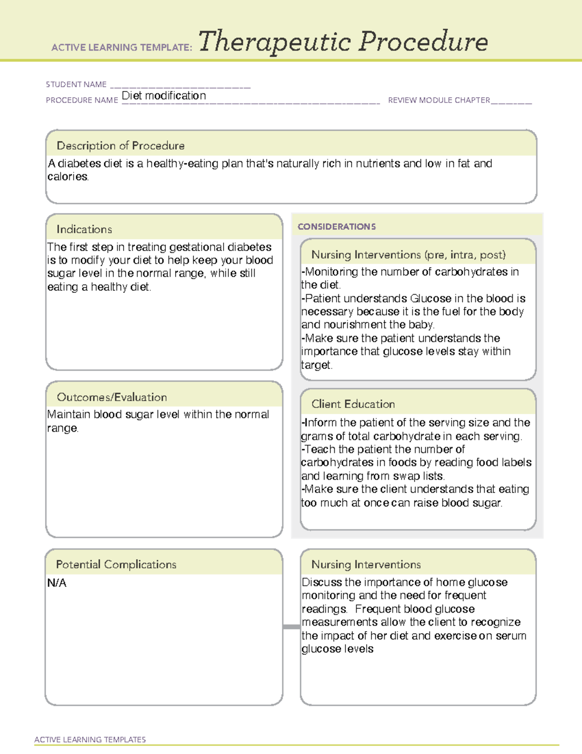 Therapeutic procedure restricted - ACTIVE LEARNING TEMPLATES ...