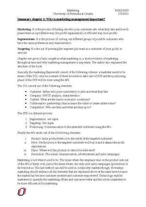 Summary chapter 3 - Marketing Management - Mathias Van den Driessche ...
