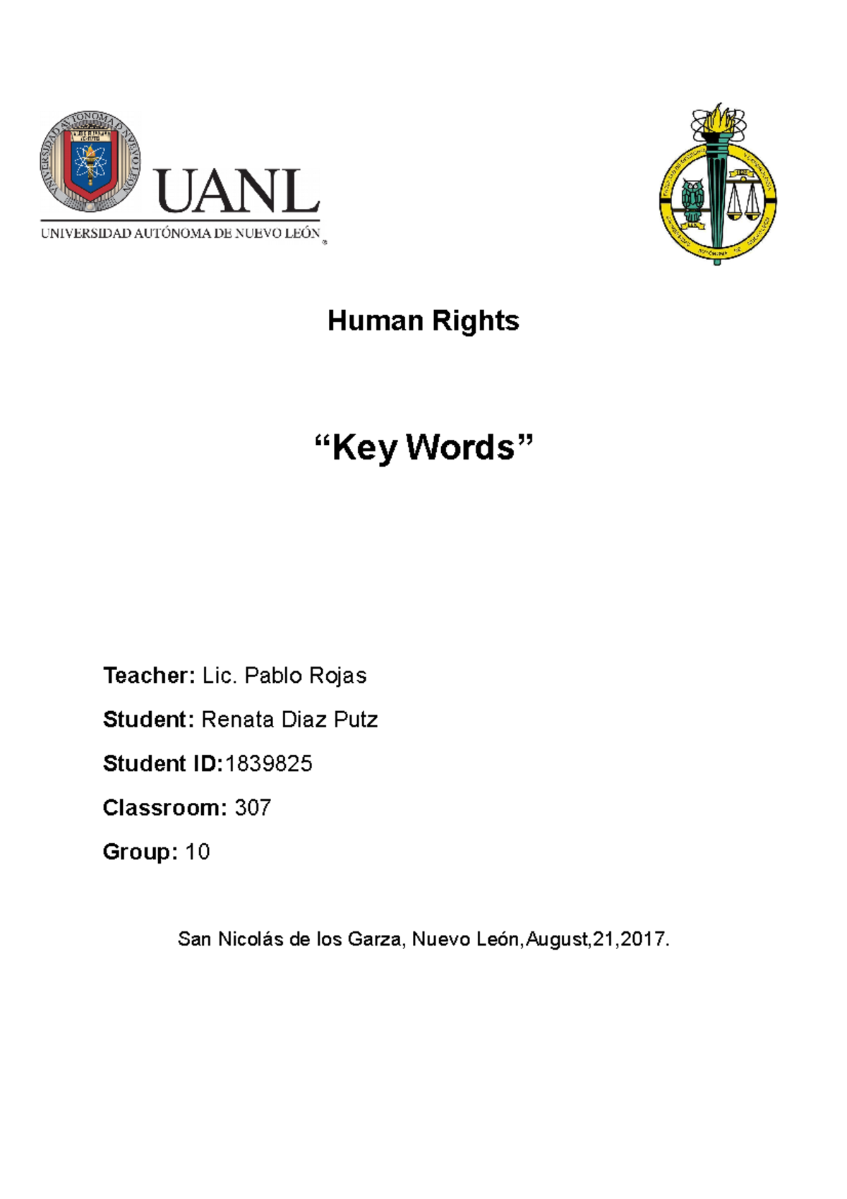Key Words Human Rights - Derechos Humanos - Human Rights “Key Words ...