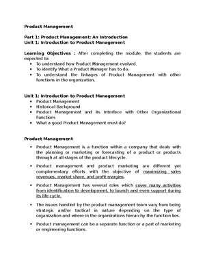 Module 2 Prodman - review - PRODUCT MANAGEMENT PART 1: PRODUCT ...