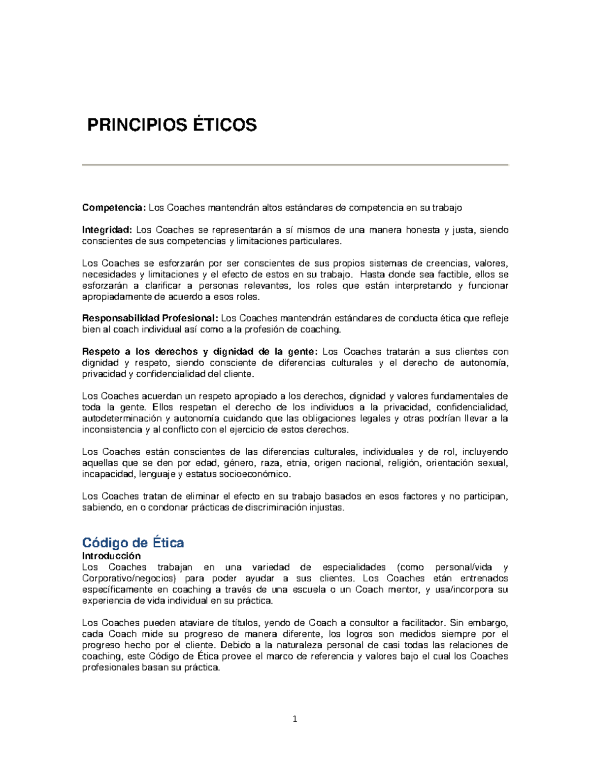 Principios eticos IAC - la informacion puede ser complementado en latan ...