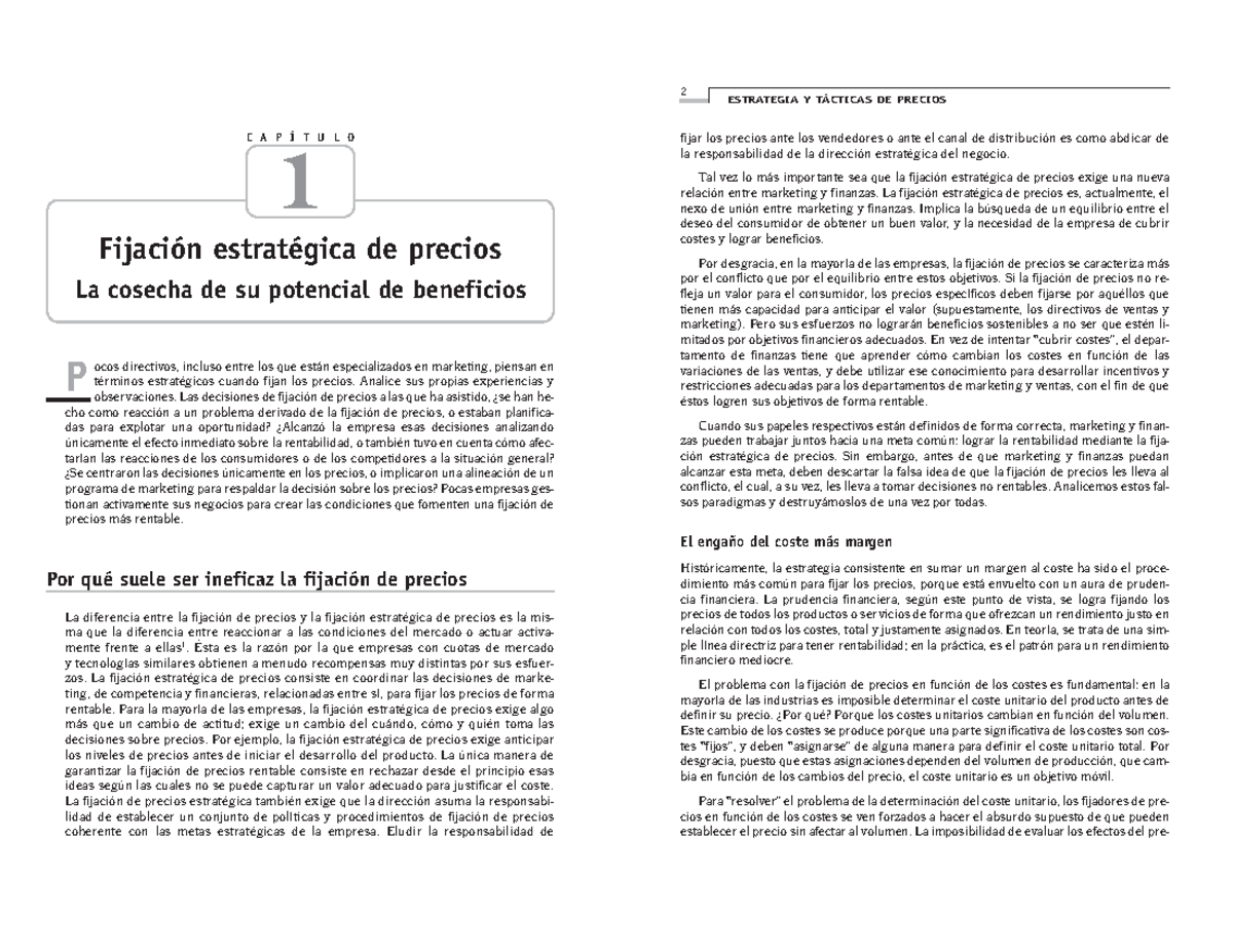 Estrategias y tácticas de precios (CAP 1) - ocos directivos, incluso