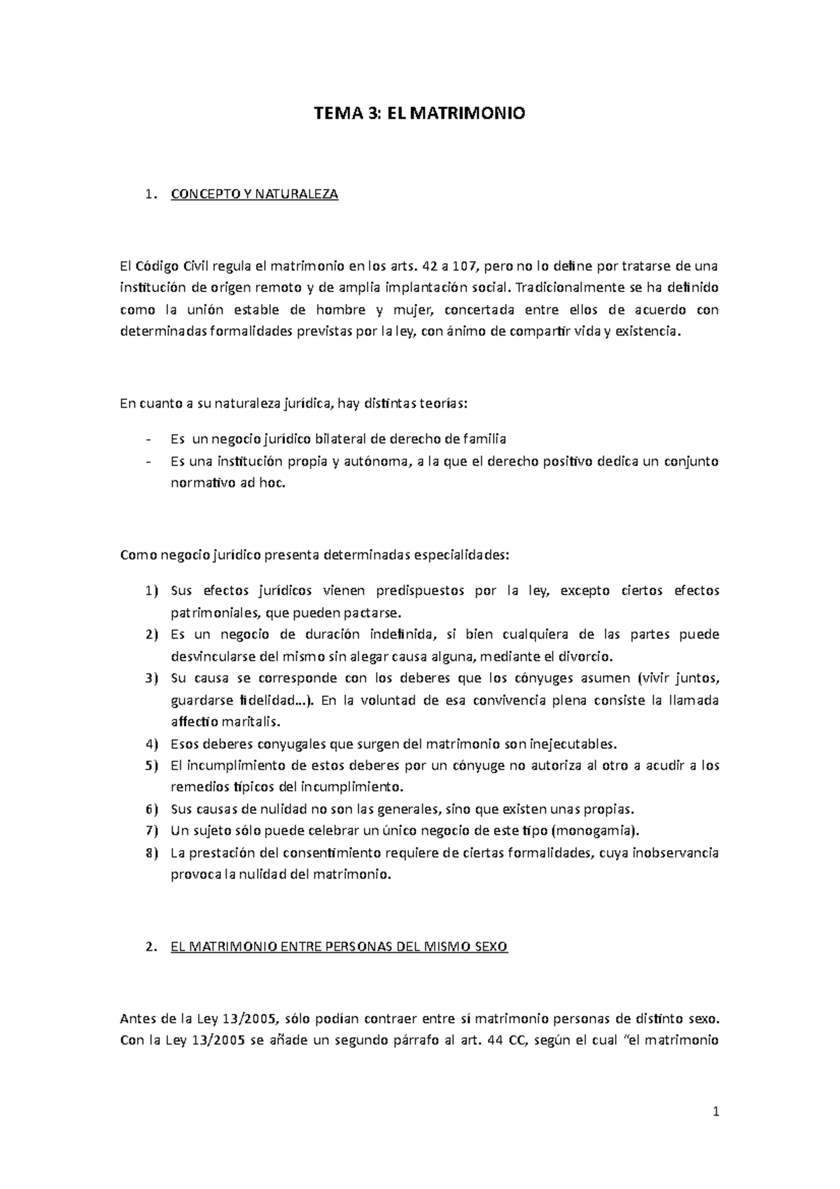 Tema 3. El Matrimonio - TEMA 3: EL MATRIMONIO 1. CONCEPTO Y NATURALEZA ...