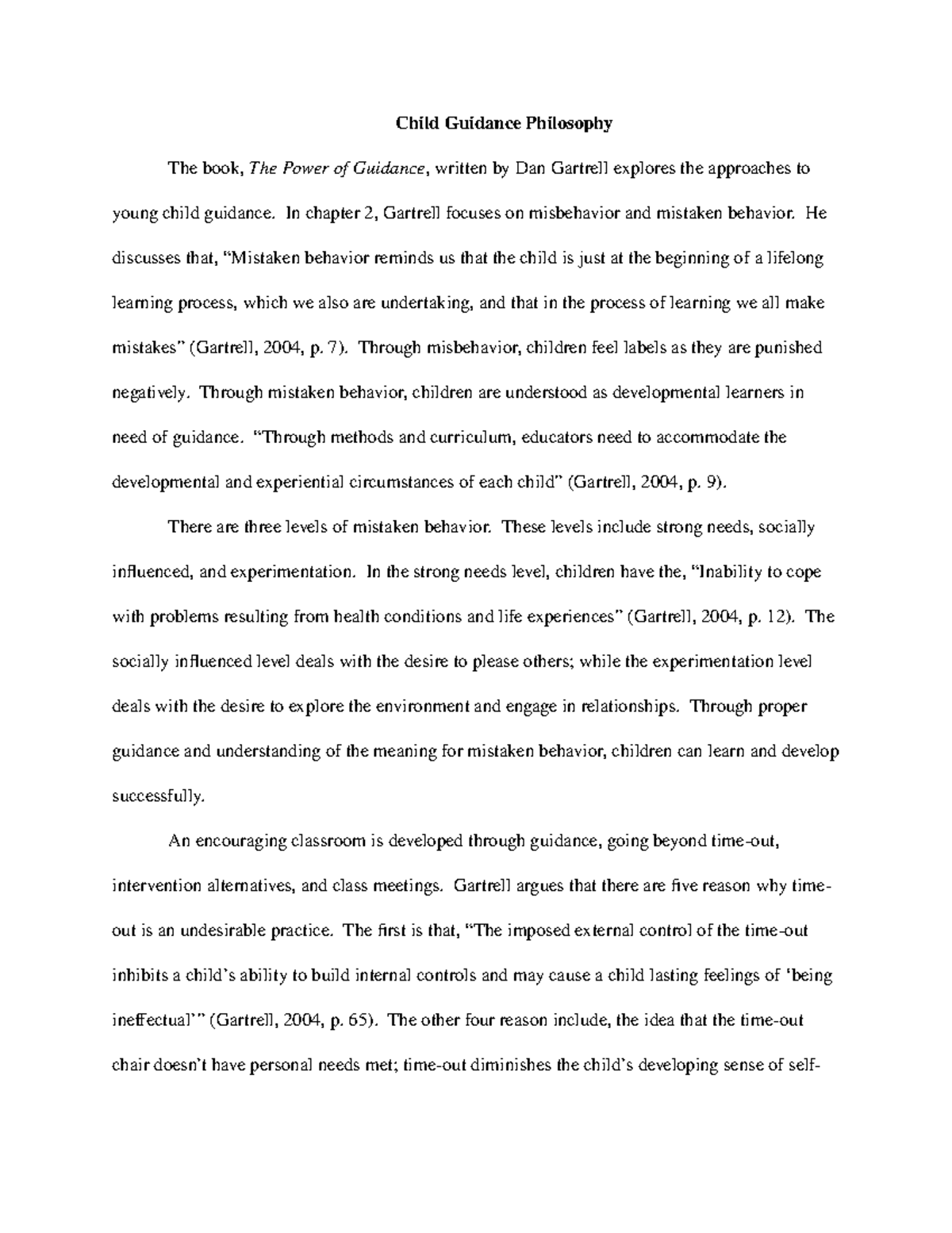 philosophy of guidance essay