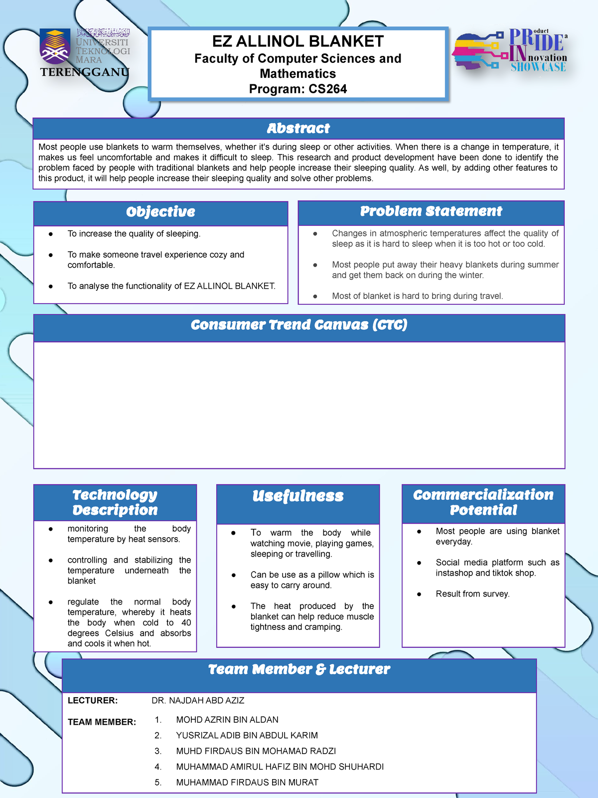 Poster A3EZ Alinol Blanket Abstract Most people use blankets to warm