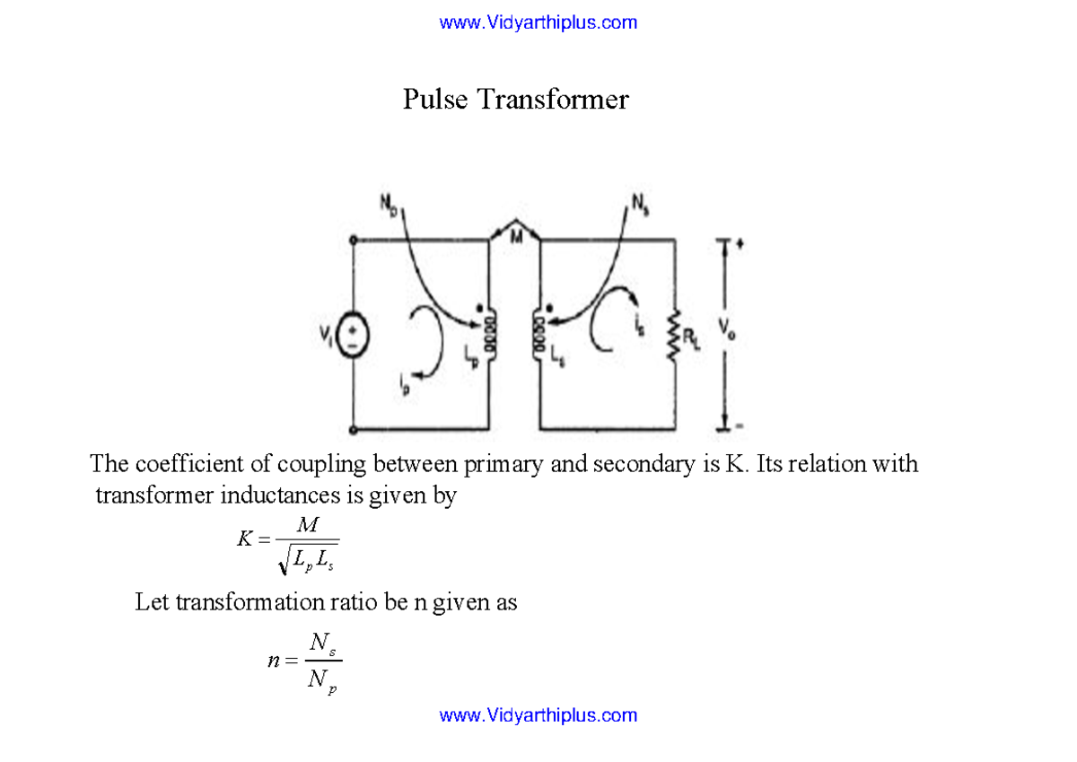 Unit 5 Power Amplifier Pulse Transformer The coefficient of