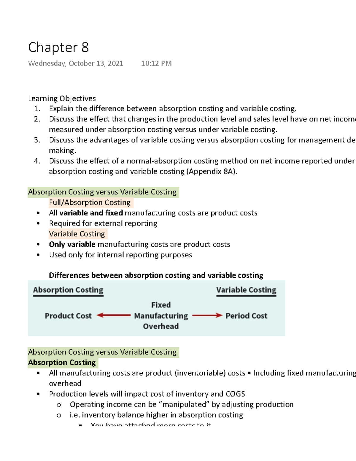 254 ch 8 - Lecture notes 8 - Learning Objectives 1. Explain the ...