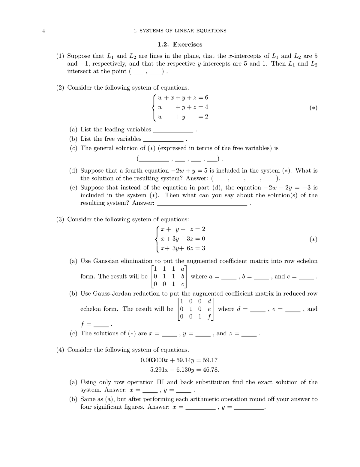 linear algebra homework 1