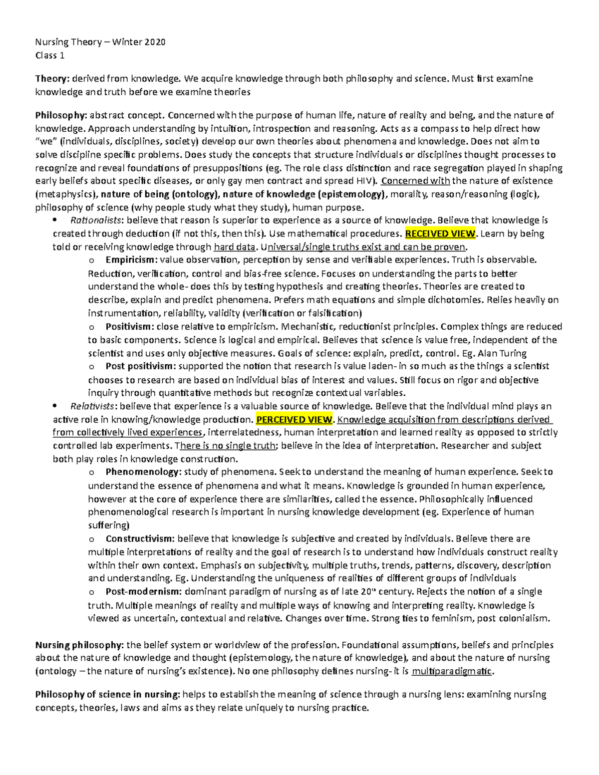 nursing-theory-notes-class-1-class-1-theory-derived-from-knowledge