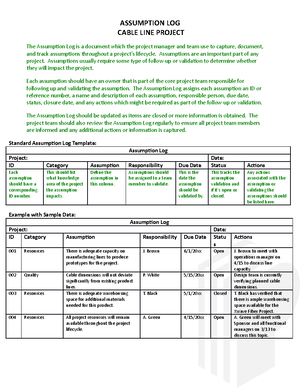 Template - Assumption Log v2 - ASSUMPTION LOG Project Name: PM ...