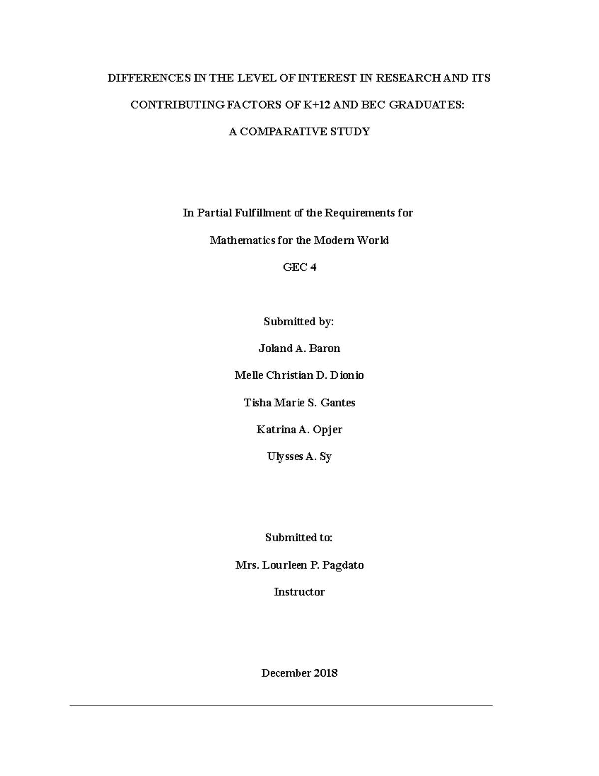 Research final paper - Description:Requirements for Mathematics for the ...
