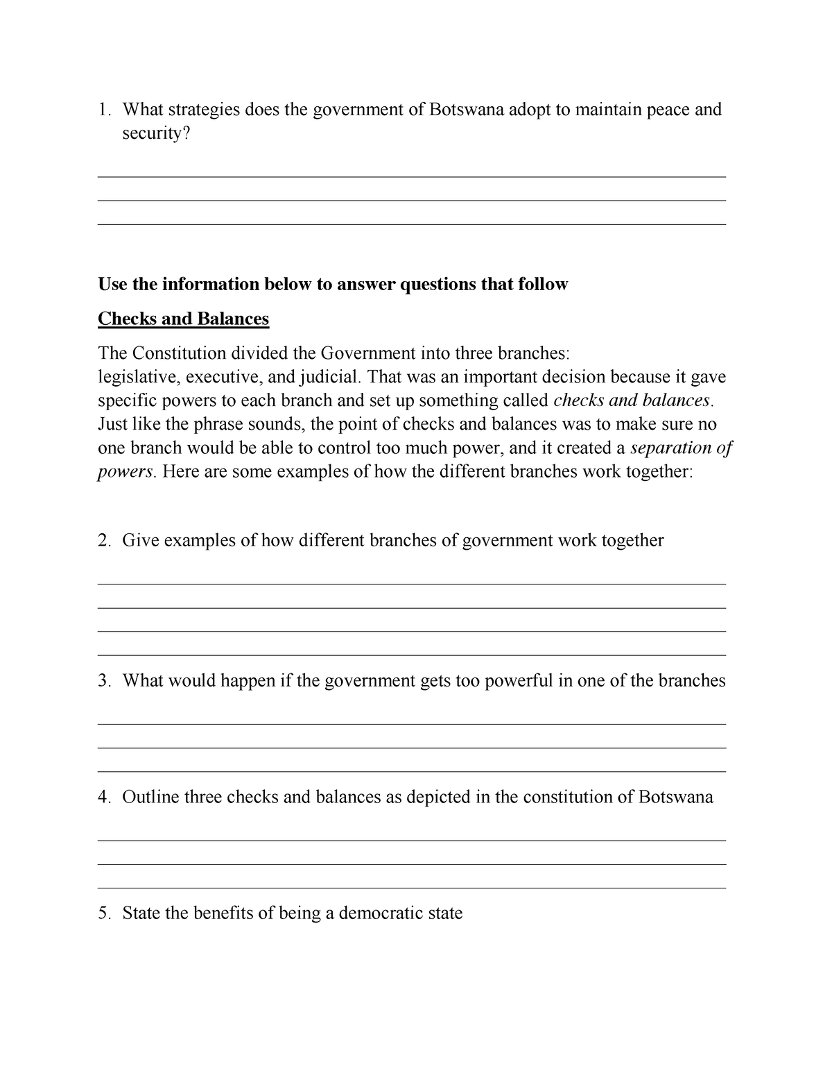 Social Studies JCE past exams What strategies does the government of