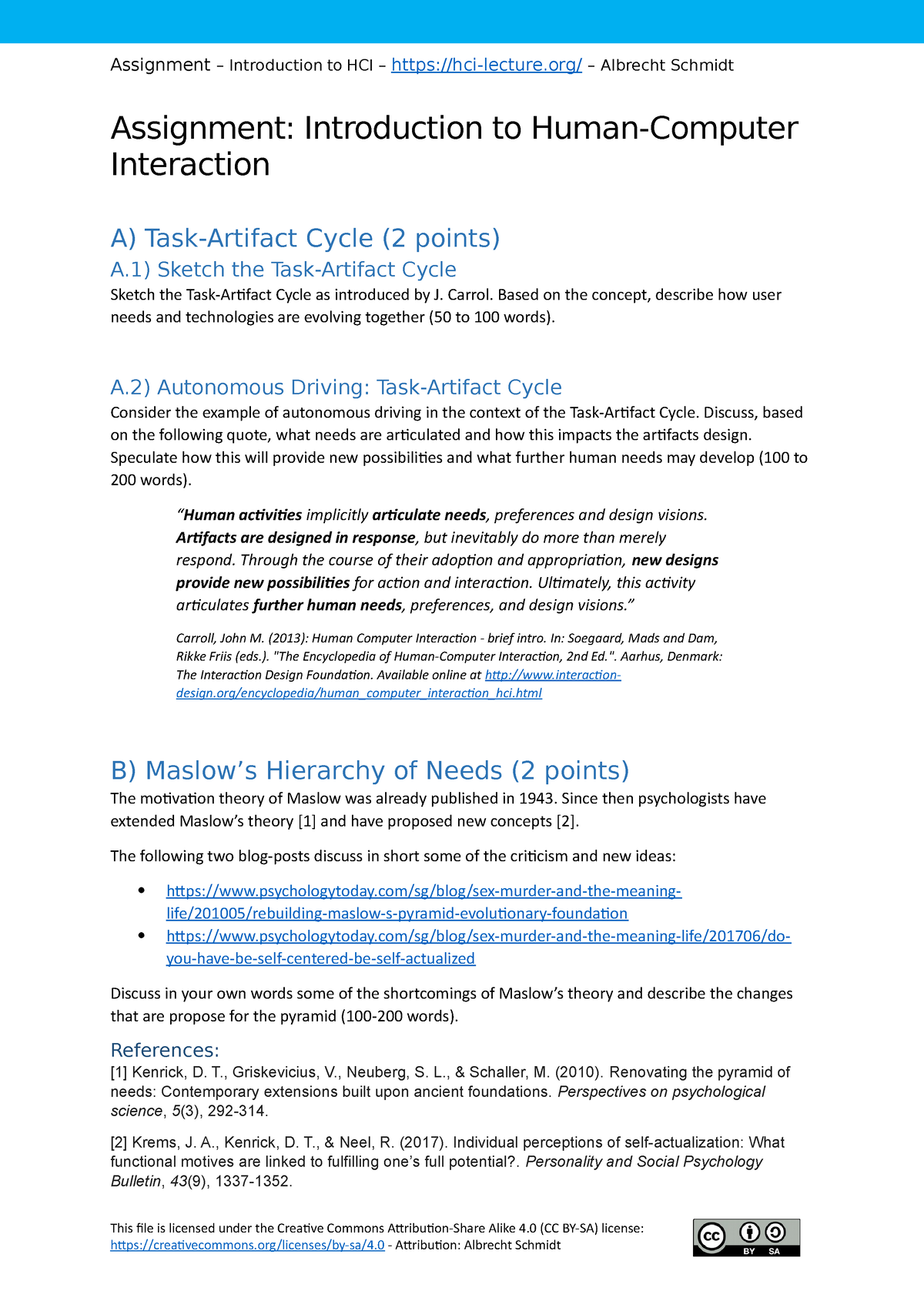 assignments hci uni hannover