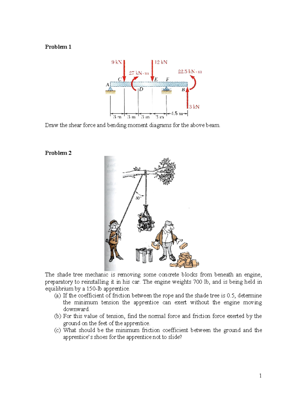Review for Final - Practice Problems from Lecture - 1 Problem 1 Draw ...