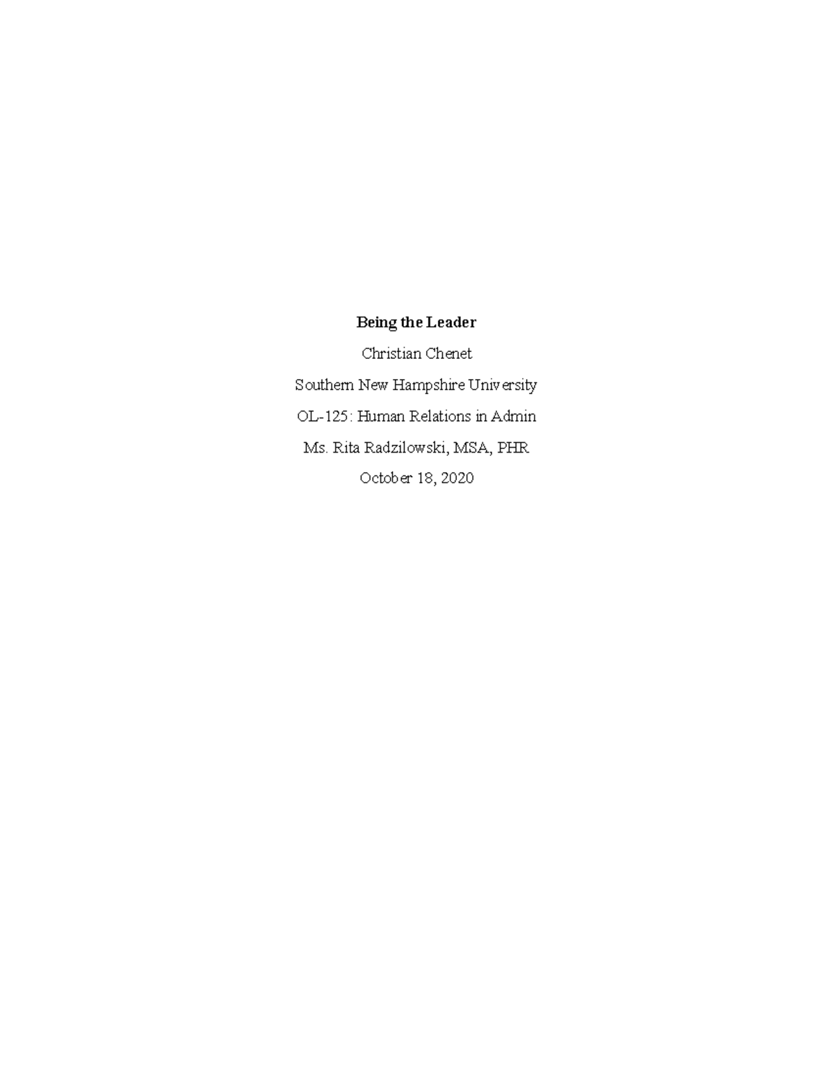 Final Project - This is a milestone paper for this course - Being the ...