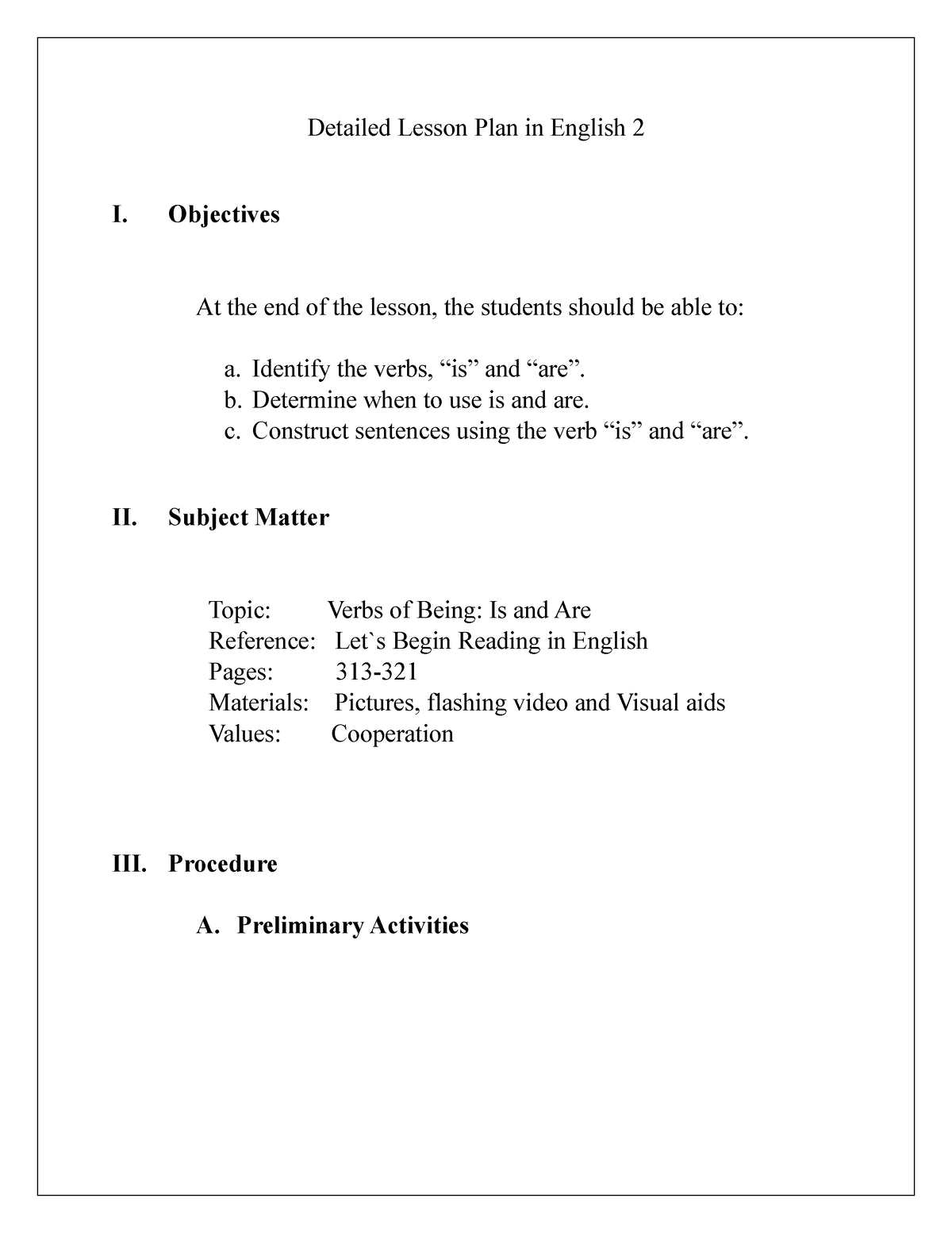 Detailed- Lesson-PLAN - Detailed Lesson Plan In English 2 I. Objectives ...