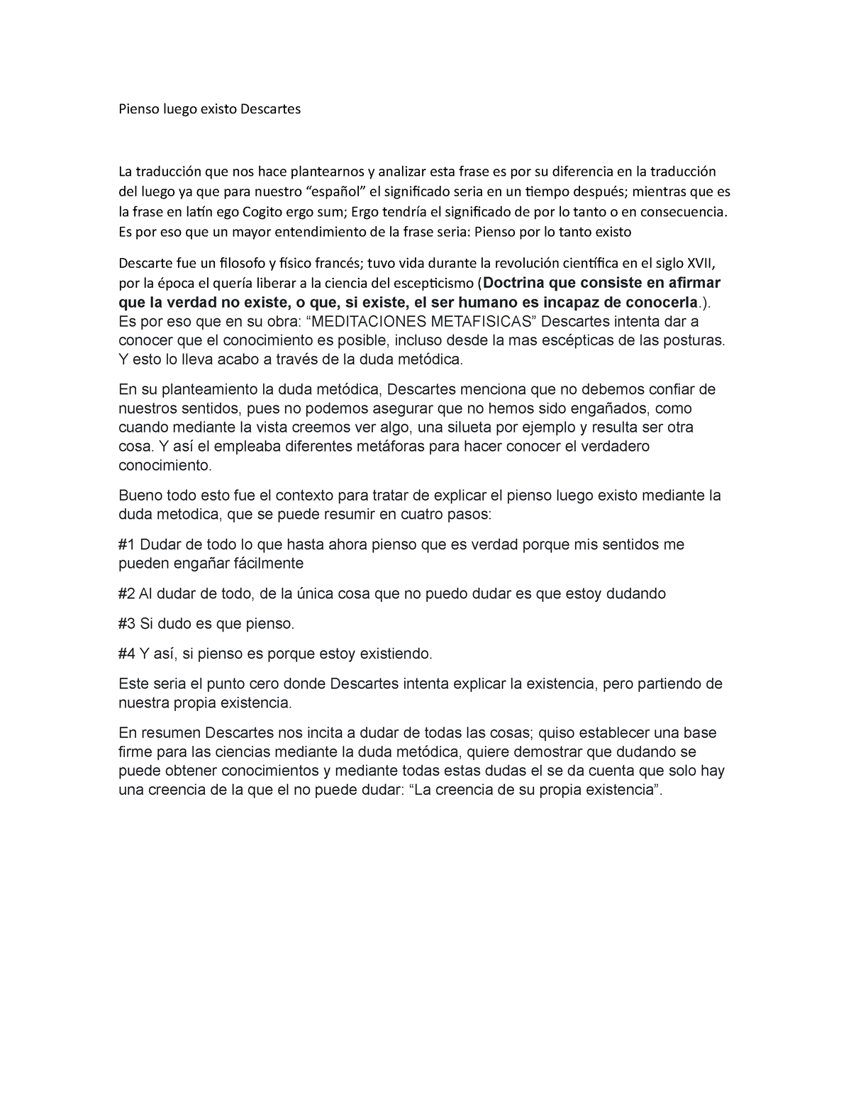 Decalogo Pienso Luego Existo Descartes - Pienso Luego Existo Descartes ...