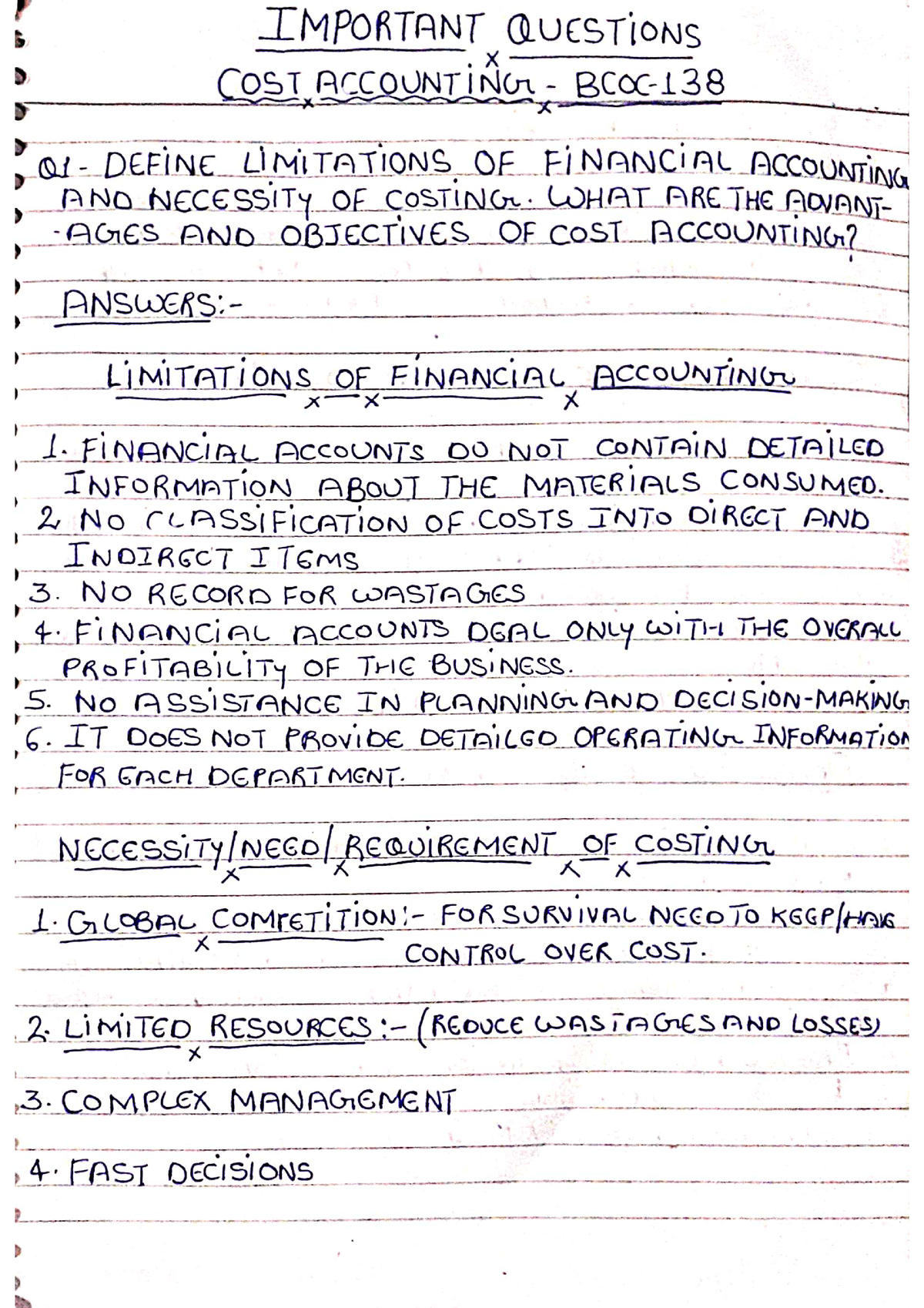 COST Accounting Notes WITH Important Questions B Com 4ths SemesterJsje ...