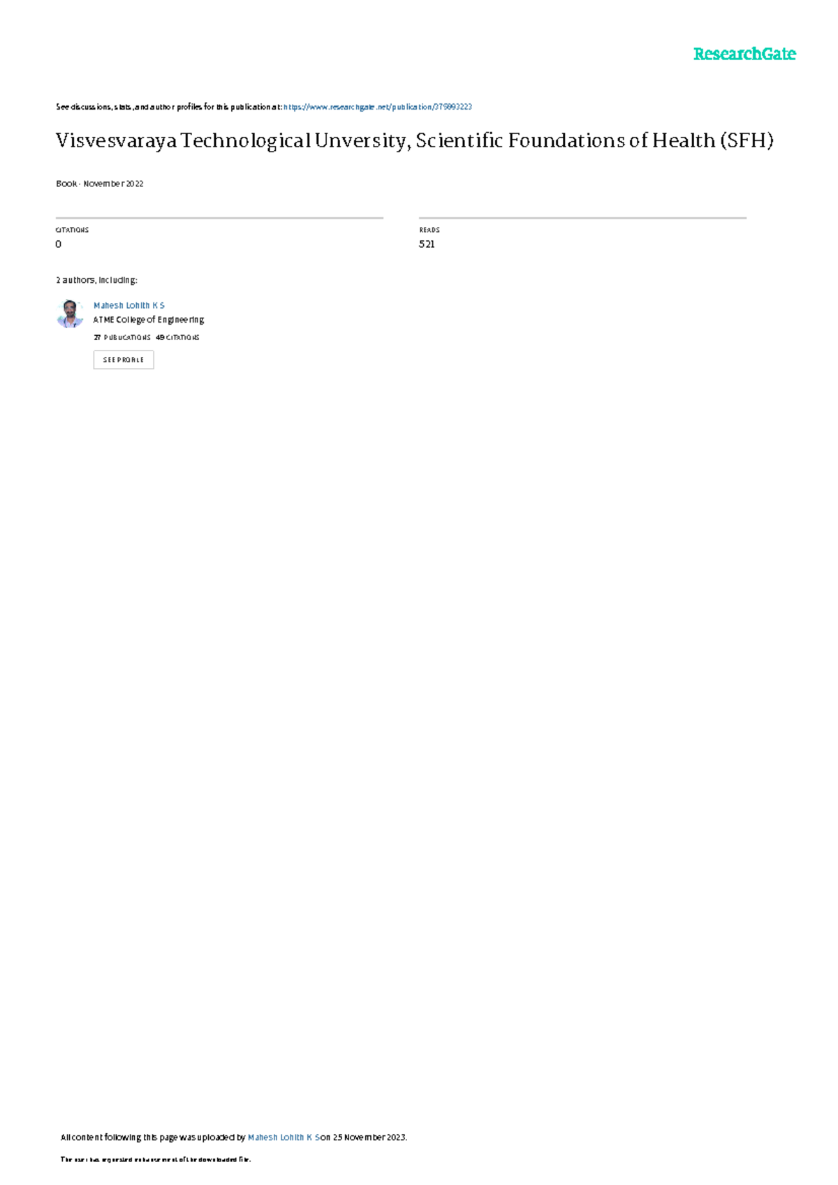 Scientific Foundationsof Health SFH - The user has requested ...