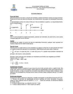 Exercícios Sobre Juros Simples - Lista Revisão - Universidade Católica ...