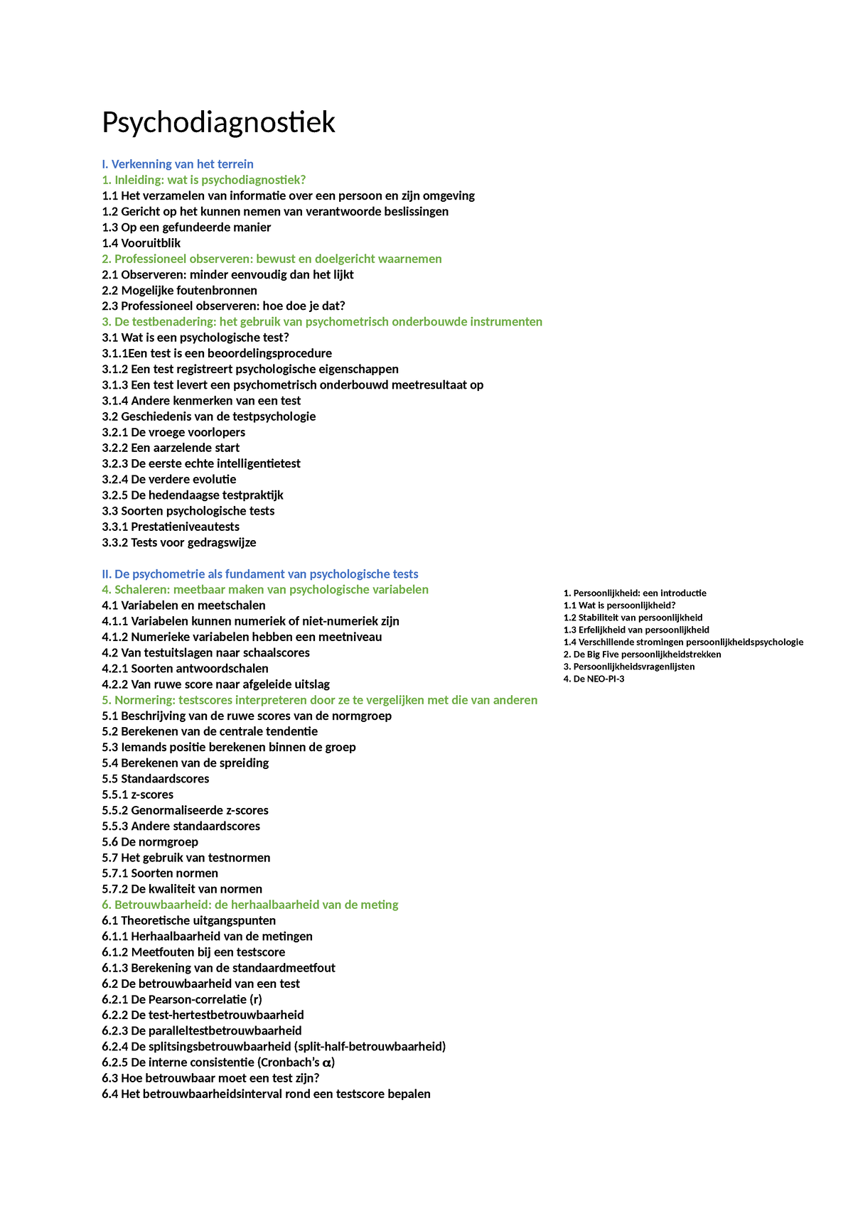 Psychodiagnstiek Psychodiagnostiek Psychodiagnostiek I Verkenning Van Het Terrein