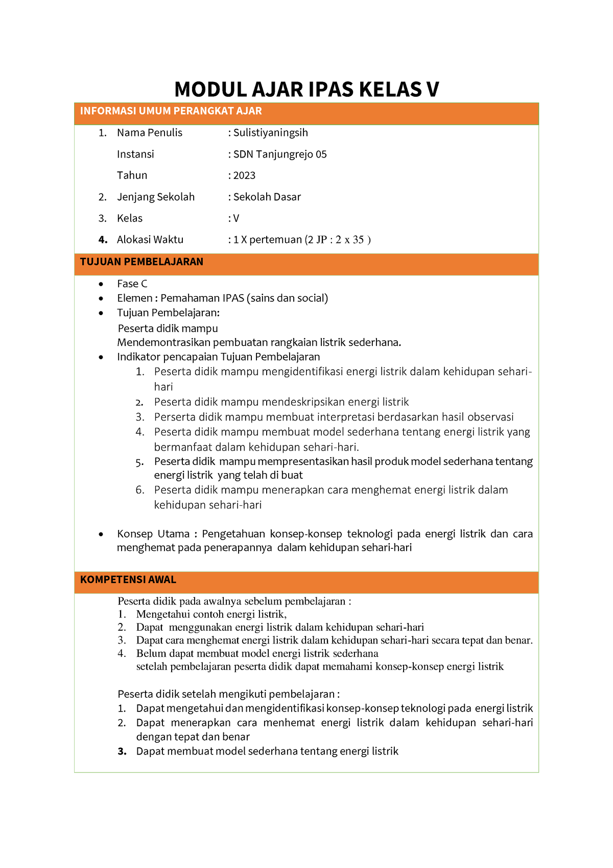 Modul AJAR IPAS FASE C Kelas 5 - MODUL AJAR IPAS KELAS V INFORMASI UMUM ...