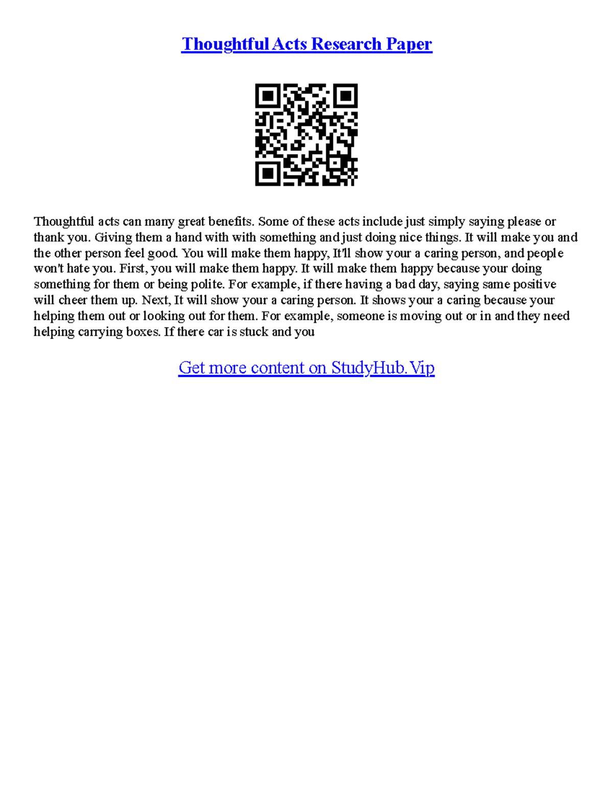 Act sample essays thoughtful acts research paper thoughtful acts can