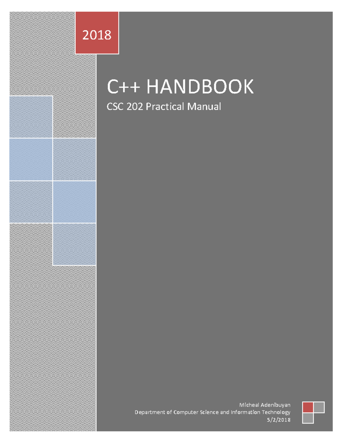 C++ Handbook - material - C++ HANDBOOK CSC 202 Practical Manual 2018 ...
