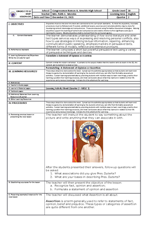 Week 1 DAY 1 - The lesson plan is in 4A's type (Activity, Analysis ...