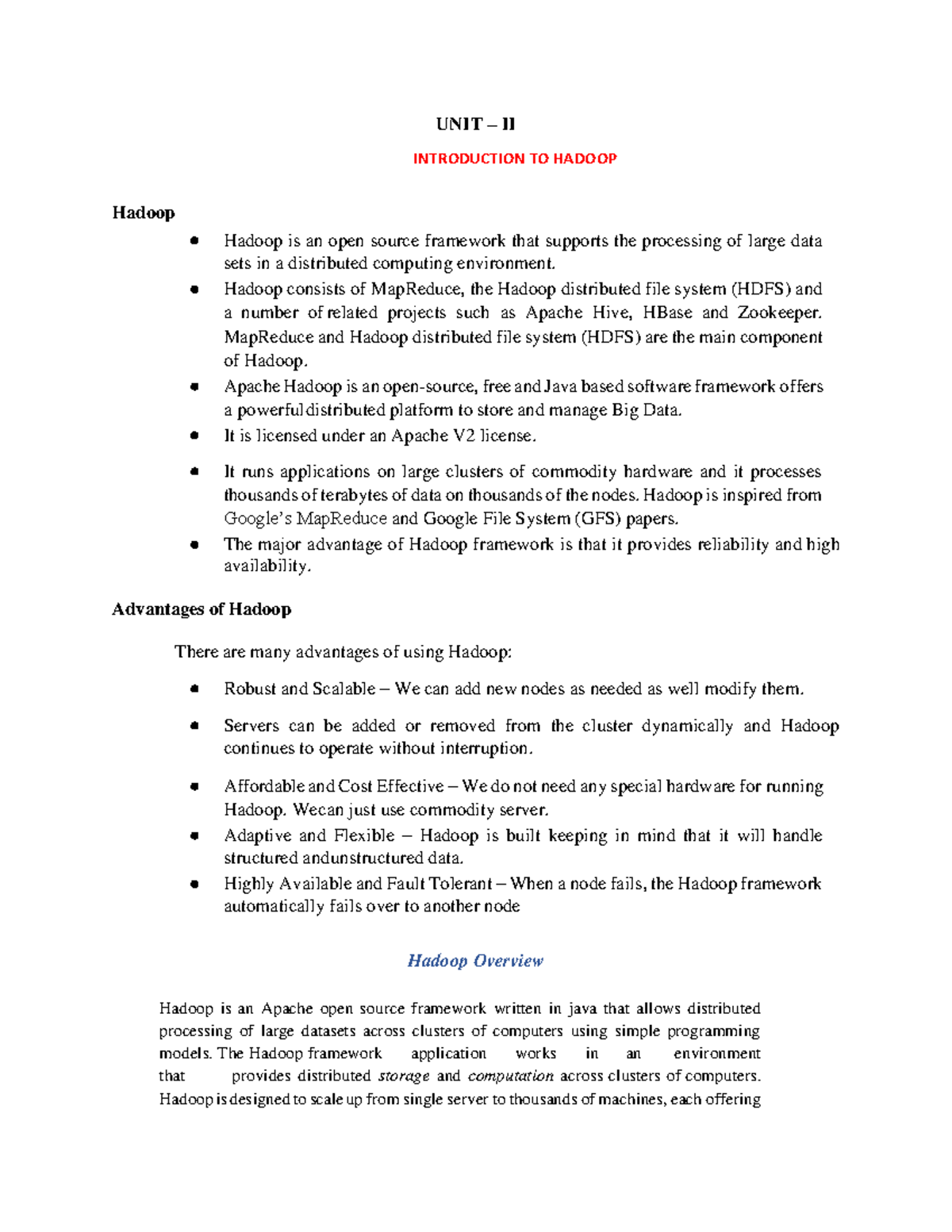 BDA Chapt-2 Notes - It is a computer science and engineering assignment ...