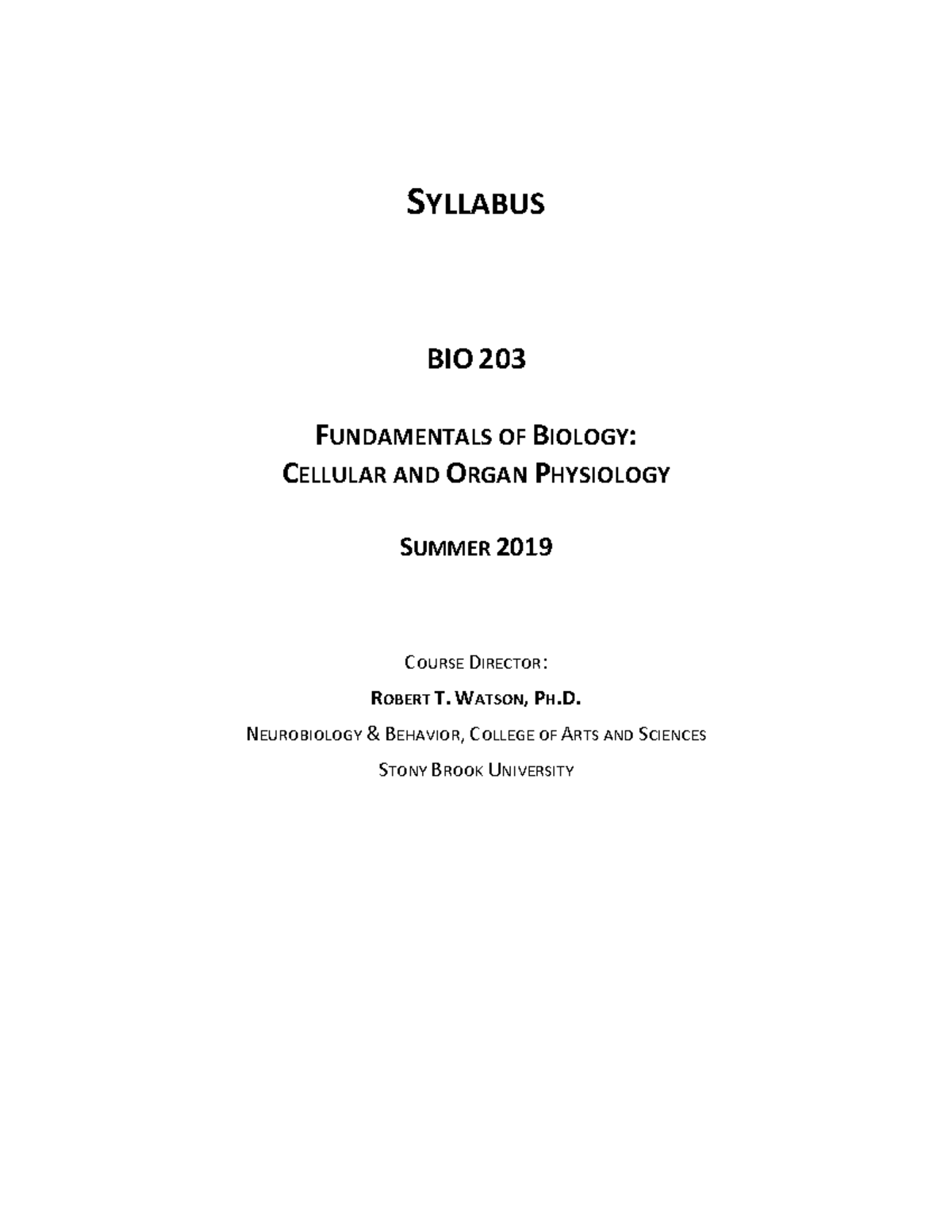 Syllabus (203 Summer 2019 hybrid) to post on Bb - SYLLABUS BIO 203 ...