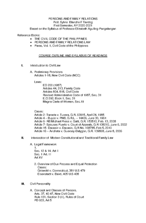 LAW+101-JD1+ Persons+AND+ Family+ Relations+ Syllabus+AY2023-2024 ...