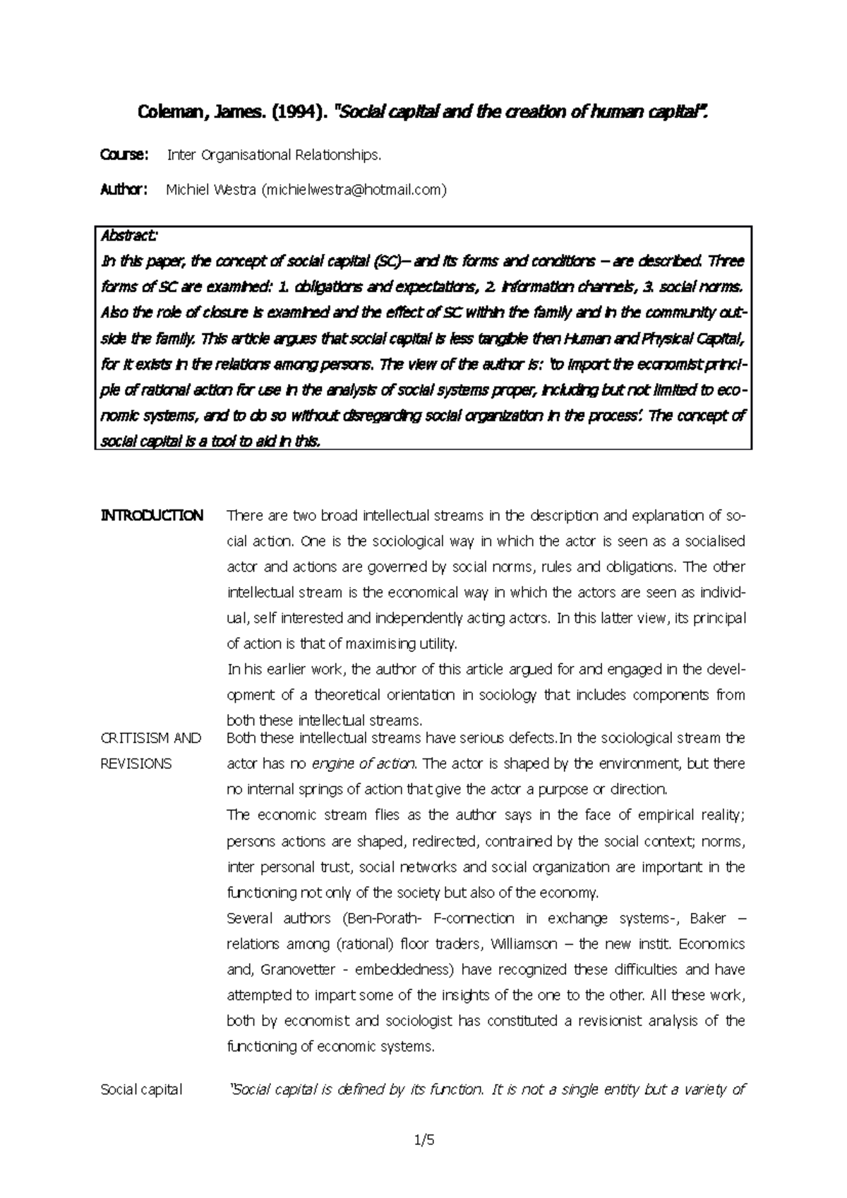 22. Coleman (1988) Social Capital and the Creation of Human Capital ...