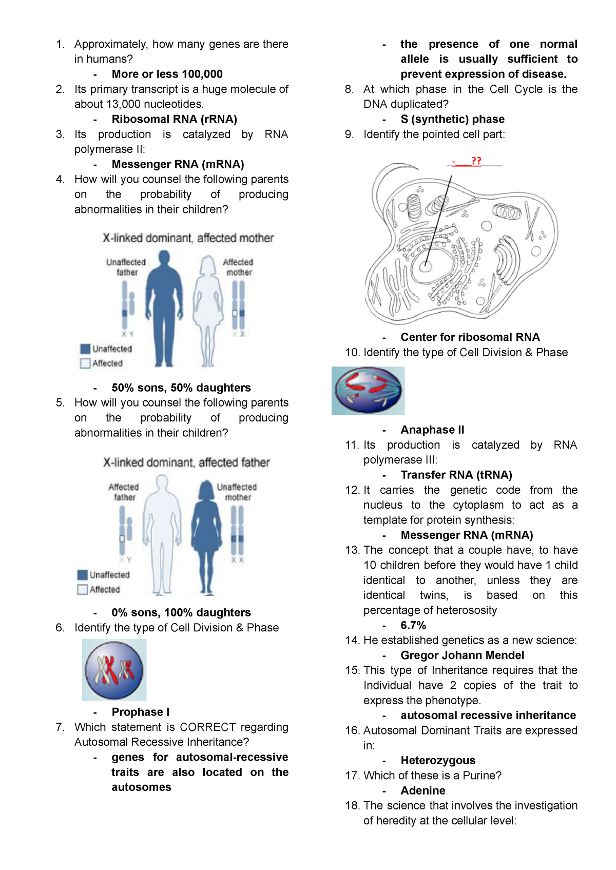 Untitled document (11) - Approximately, how many genes are there in ...