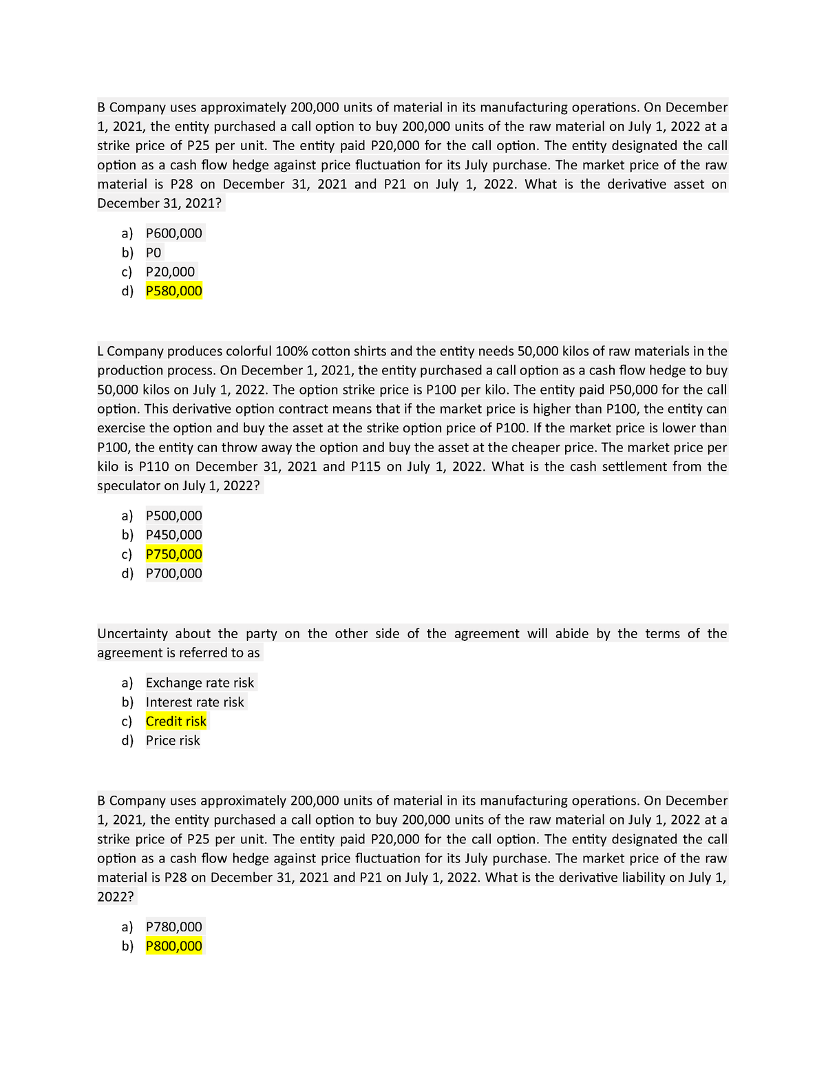 International Acc Quizlet - B Company Uses Approximately 200,000 Units ...