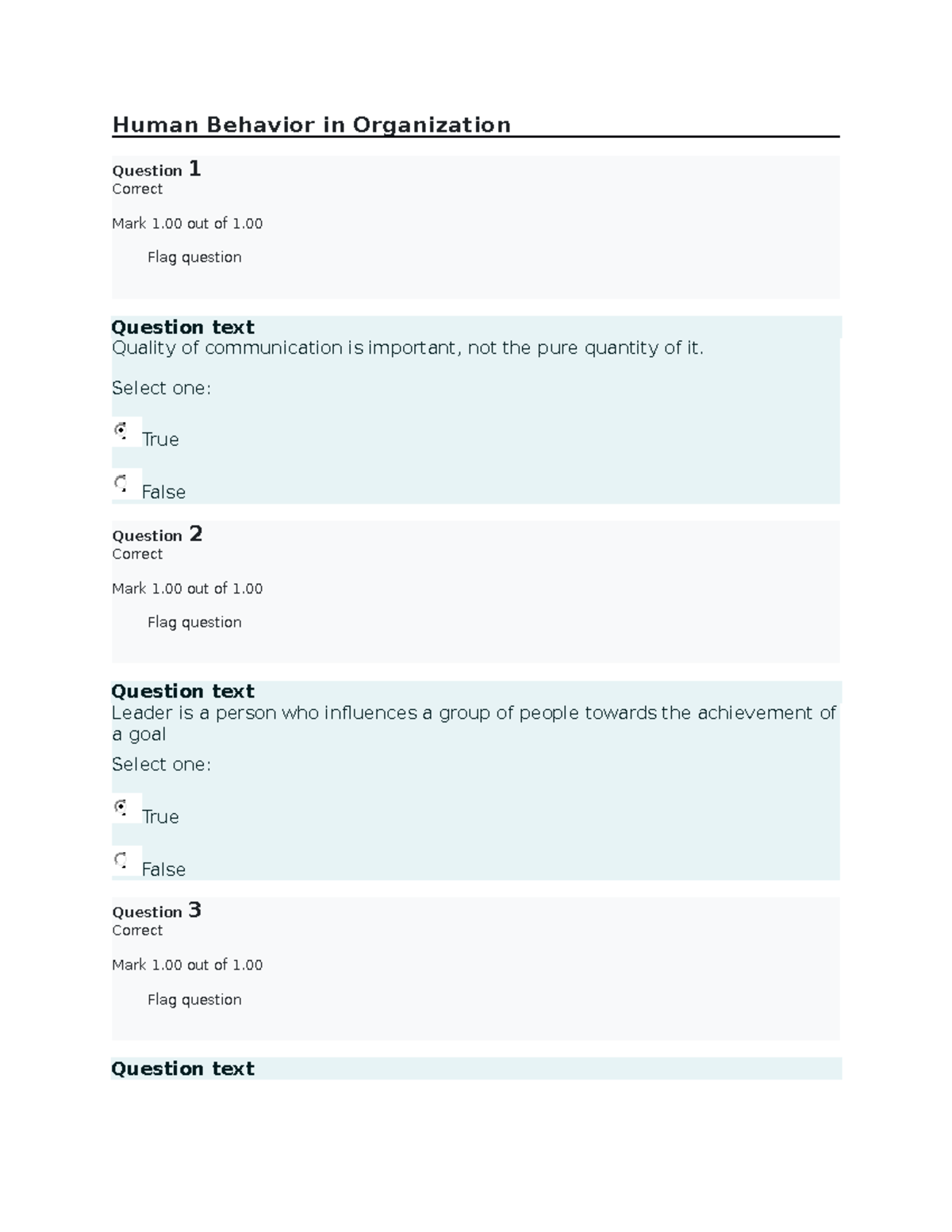 Human Behavior in Organization (MIdterm Q 2) - Human Behavior in ...