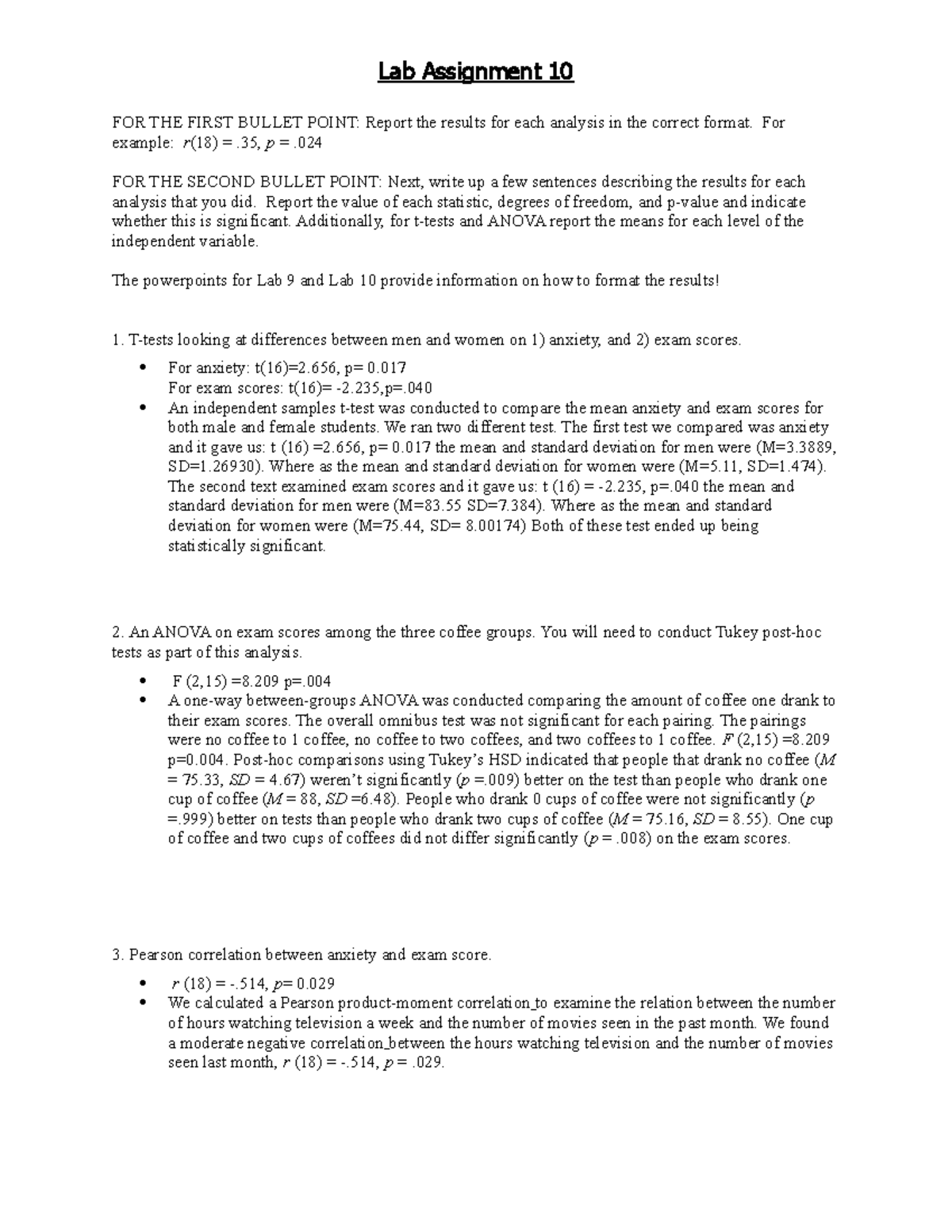Lab10Assignment - Lecture notes 10 - Lab Assignment 10 FOR THE FIRST ...
