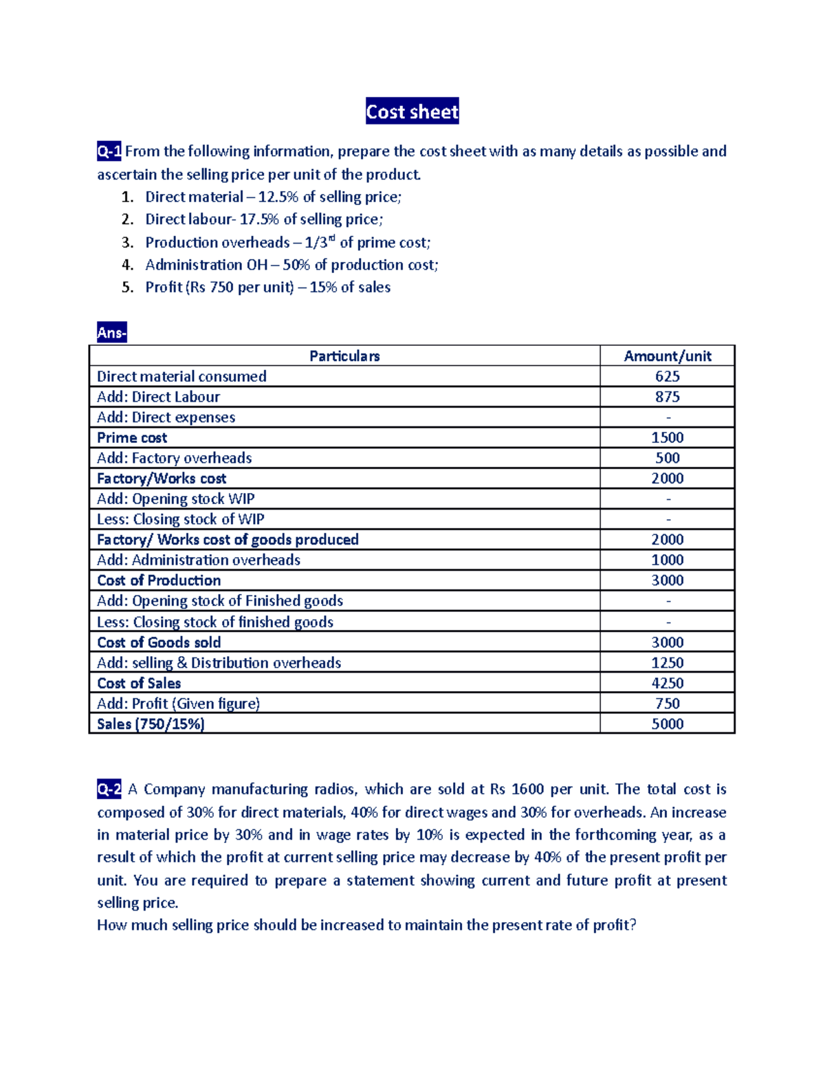 cost-sheet-for-preparation-cost-sheet-q-1-from-the-following