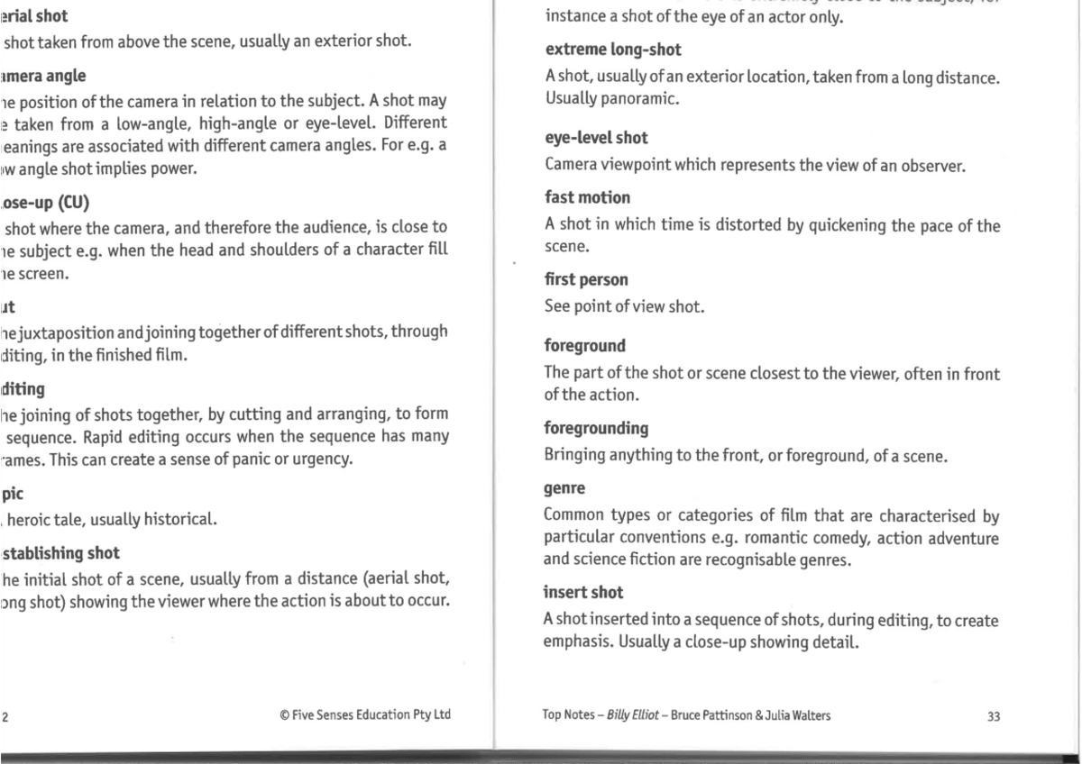 Billy Elliot cinematic devices review Film Studocu