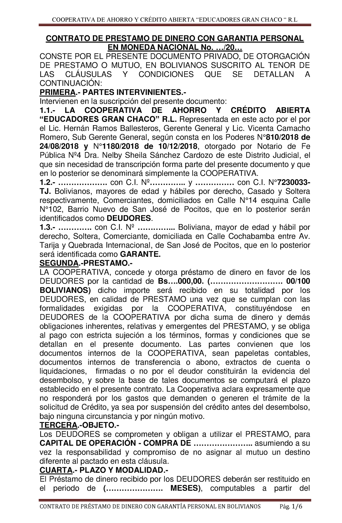 Contrato De Prestamo Con Garantia Personal Contrato De Prestamo De Dinero Con Garantia 2265