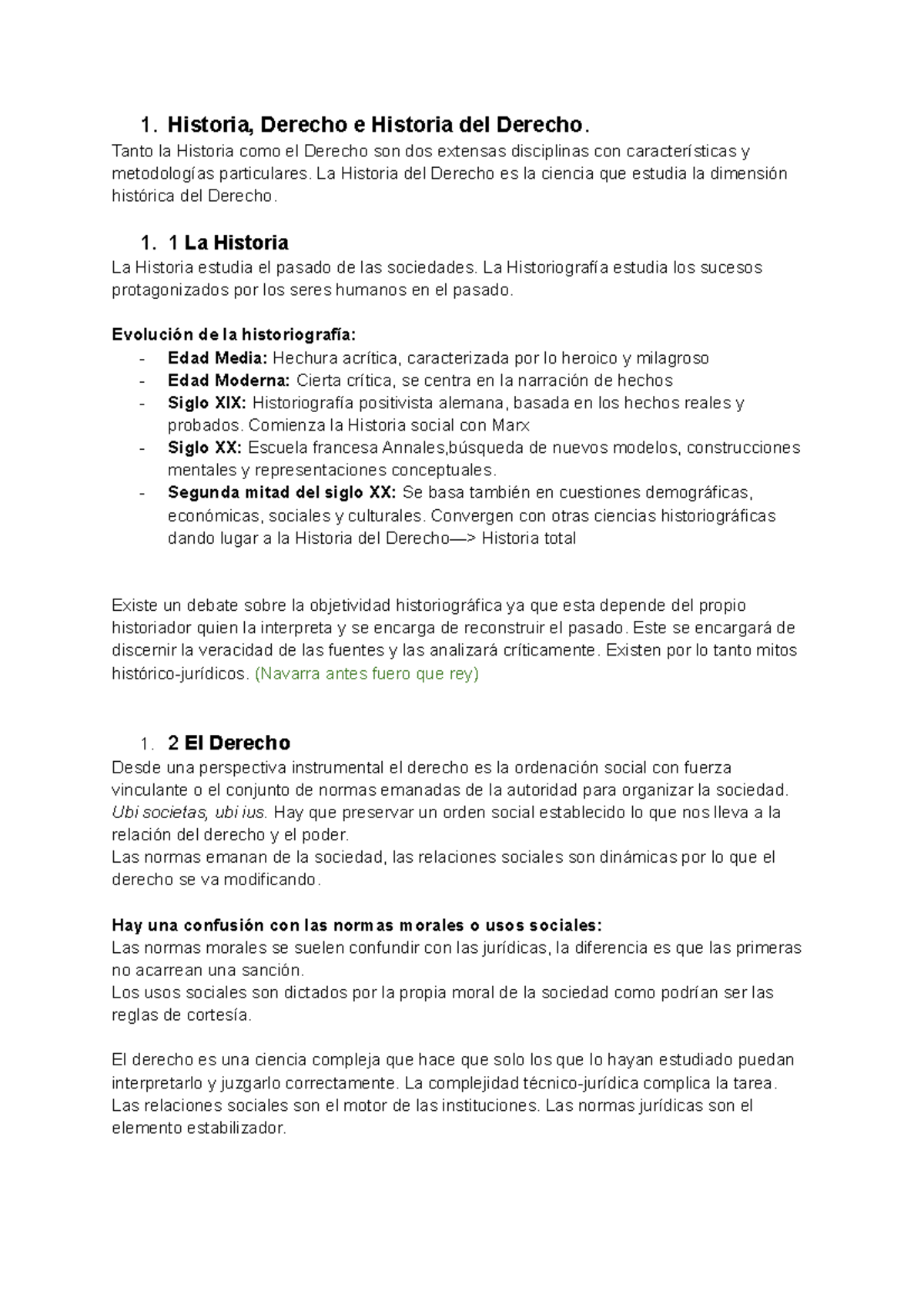 Tema 1- Historia, Derecho E Historia Del Derecho - 1. Historia, Derecho ...