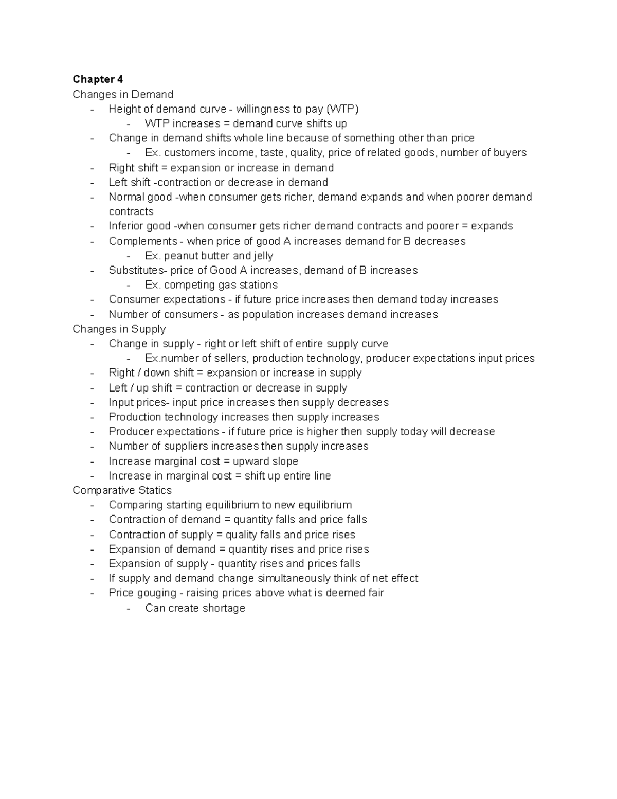 ECON 102 Notes CH 4 - Chapter 4 Changes in Demand - Height of demand ...