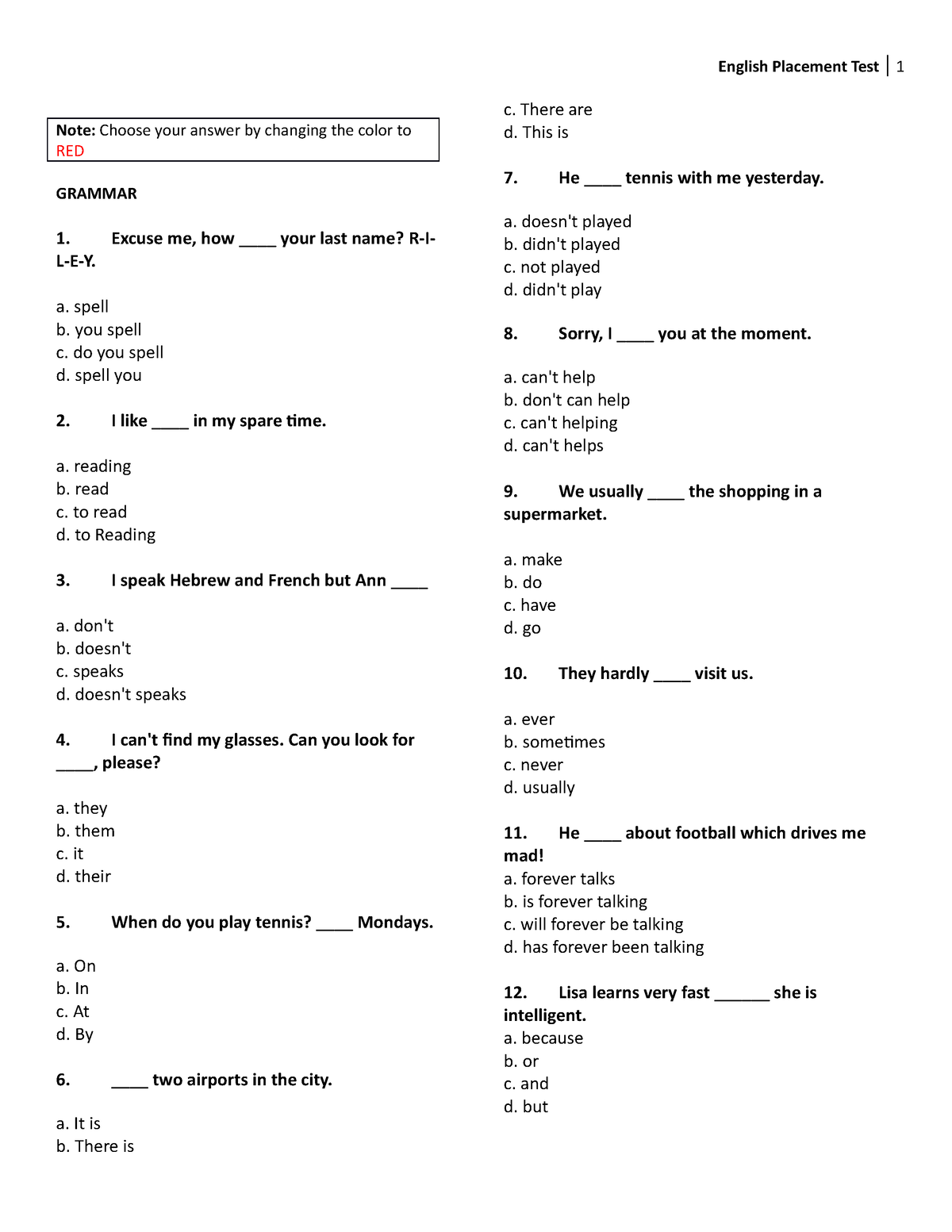 placement-test-name-english-placement-test-note-choose-your-answer