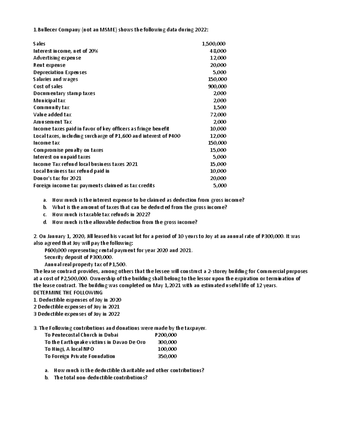 income tax assignment bcom 2nd year