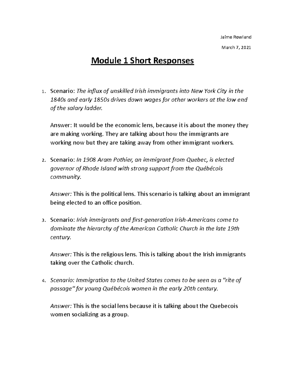 Module 1 Short Responses - Jaime Rowland March 7, 2021 Module 1 Short ...