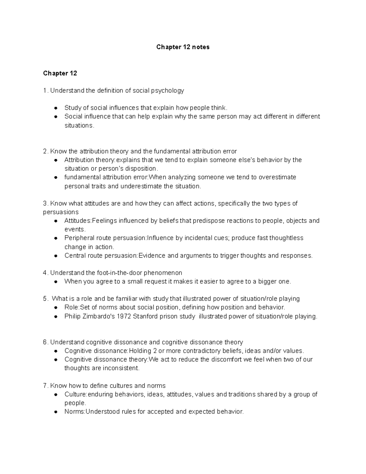 Chapter 12 Notes Psyc 1000 Introductory Psychology Ecu