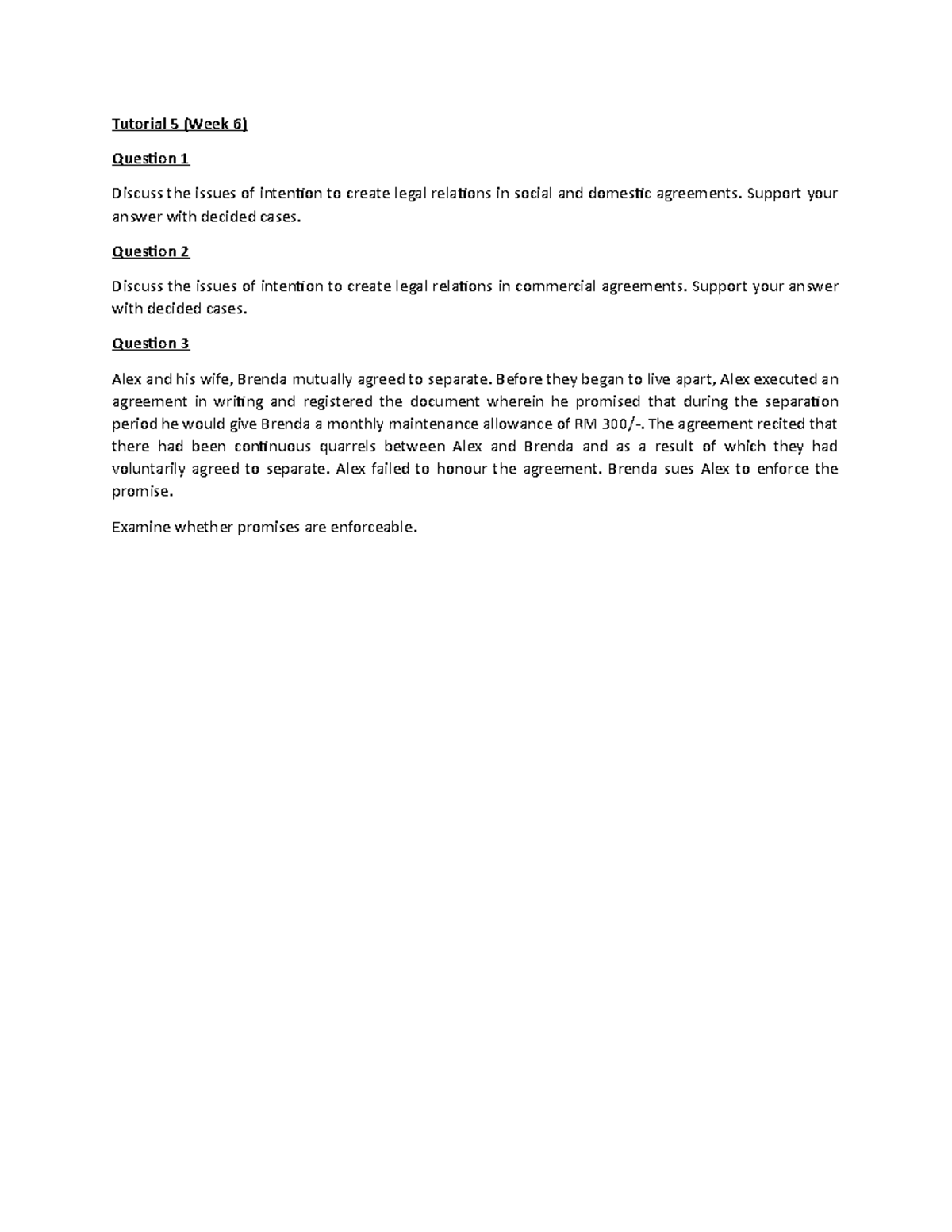 384339 Tutorial 5 (Week 6) - Faculty of Law - MMU - Studocu