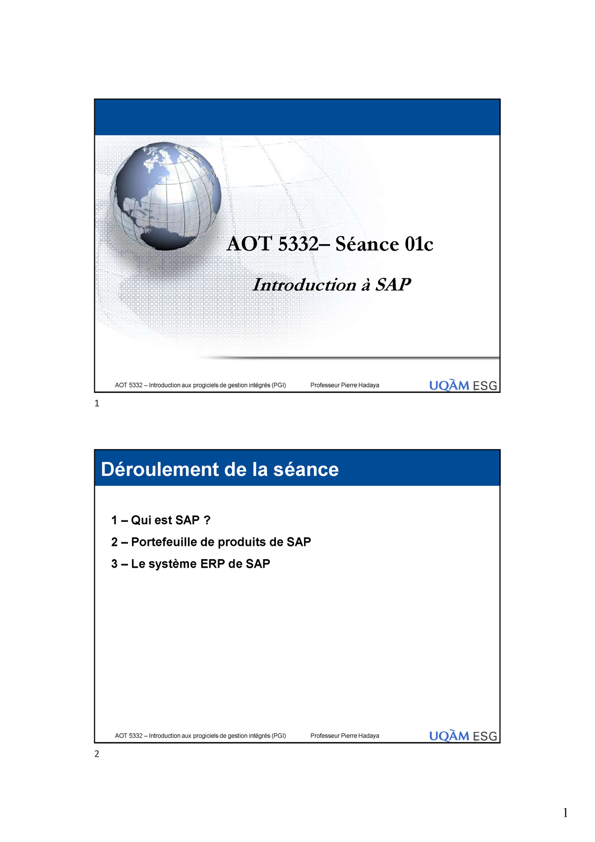 S Ance C Sap Session Notes De Cours Des Derniers Cours De